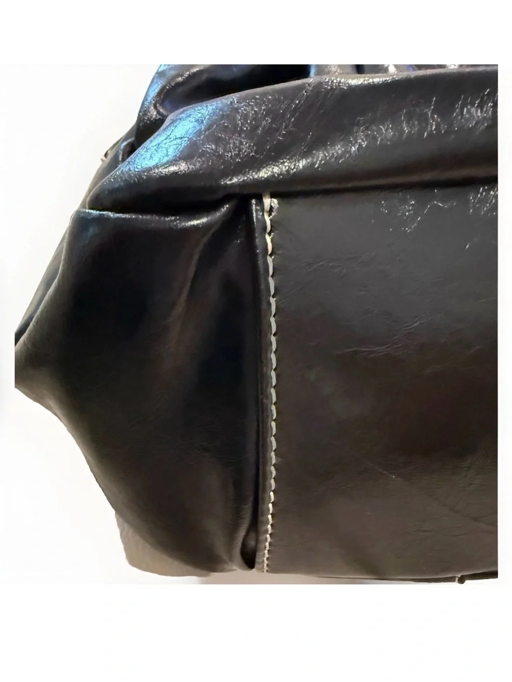 Y2K Black Studded Shoulder Bag Oversized Multicolored Flower Rhinestone Slouch